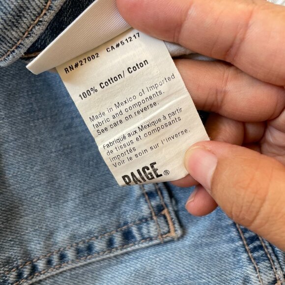 Paige jimmy jimmy short distressed denim shorts size 31 light wash summer - Picture 5 of 5